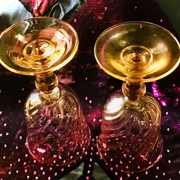 SOLD!⛔️VINTAGE 2 PINK SWIRL ROSALINE LIQUEUR GLASSES 🇫🇷 - Picture 5 of 8